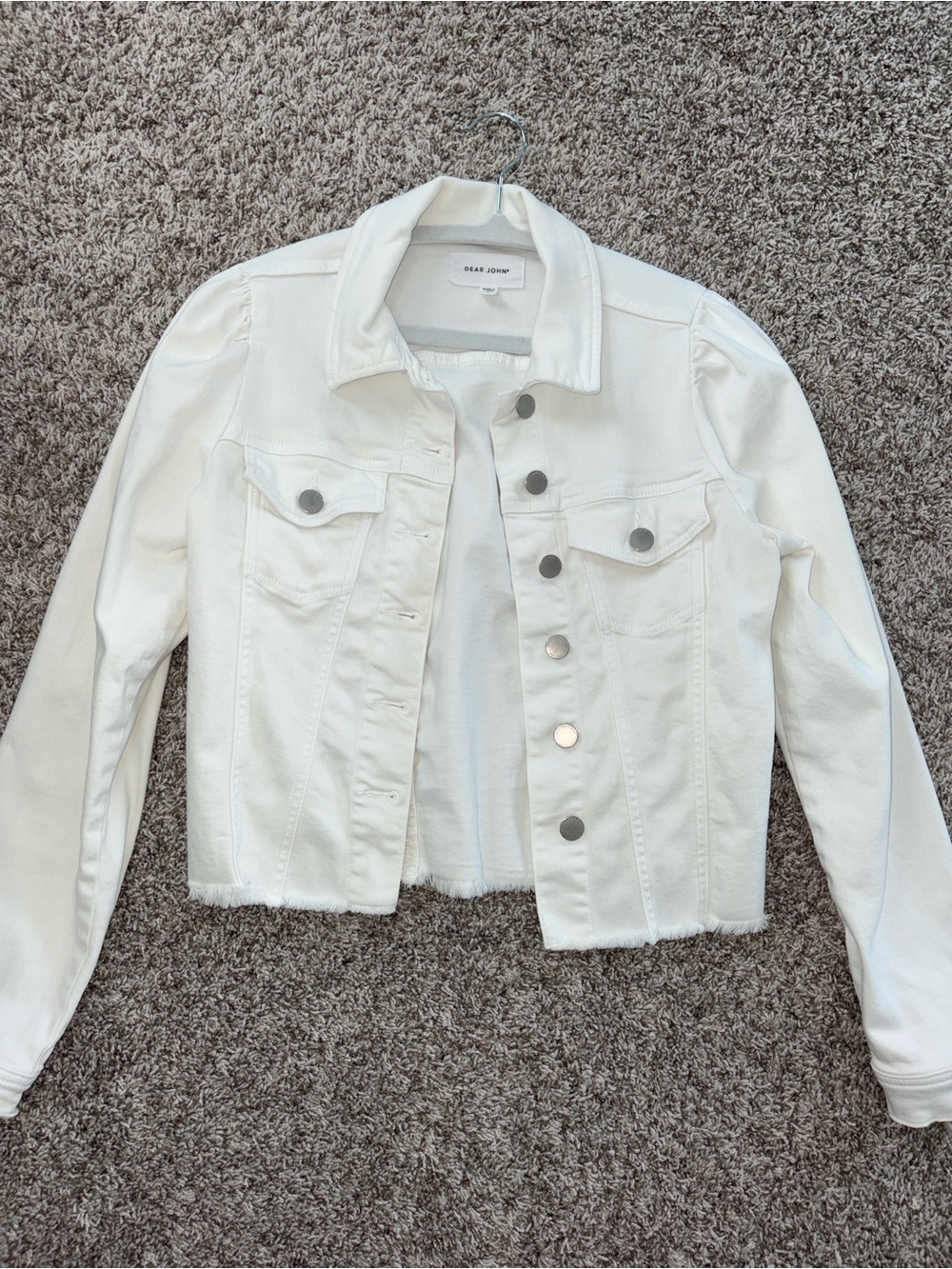 Dear John White Cropped Denim Jacket